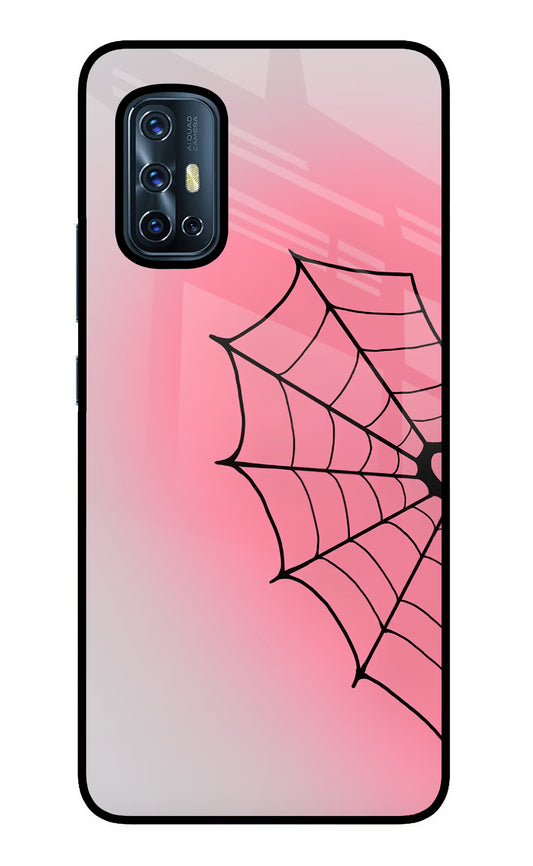 Pink Web Vivo V17 Glass Case