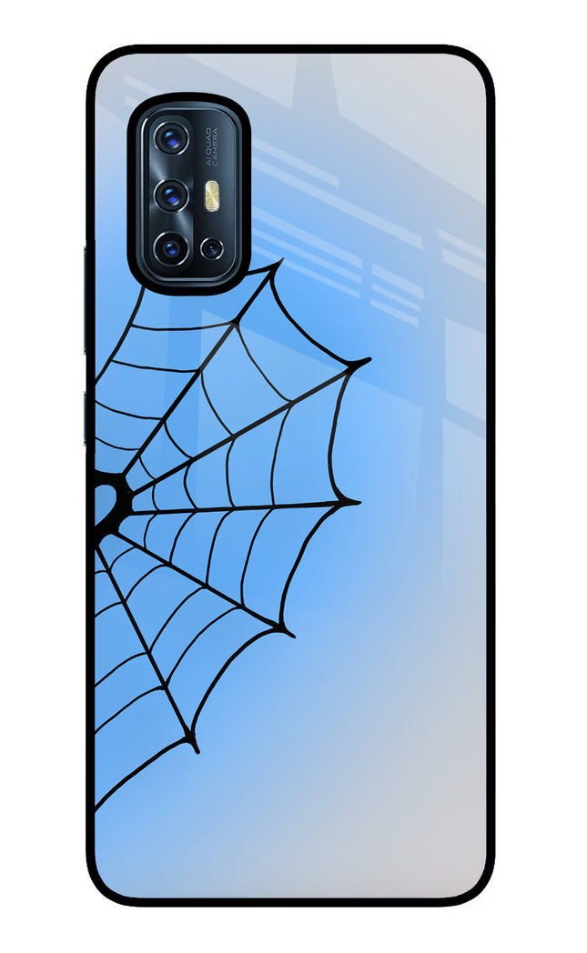 Blue Web Vivo V17 Glass Case