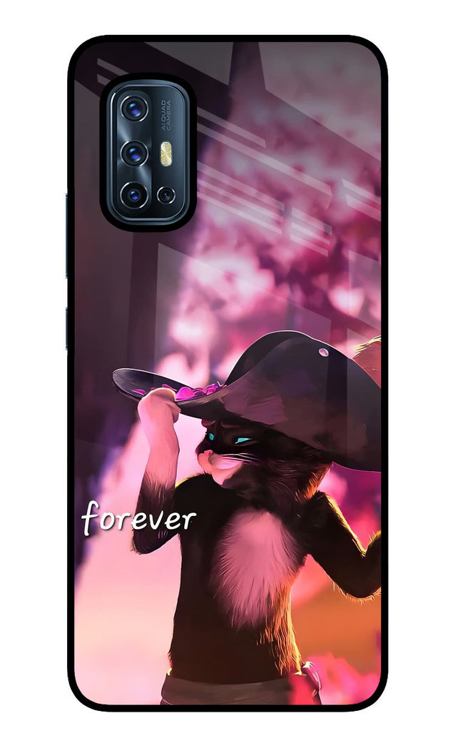 Forever Cat Vivo V17 Glass Case