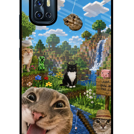 Minecraft Cat Chaos Vivo V17 Glass Case