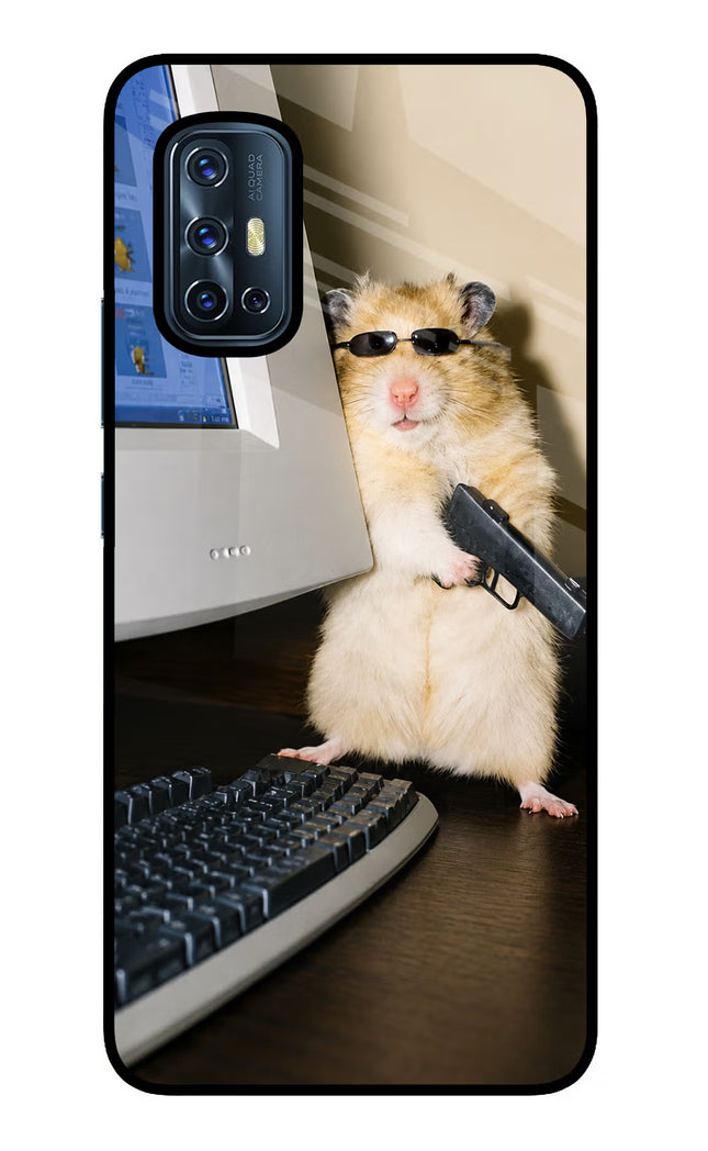 Hacker Hamster Vivo V17 Glass Case
