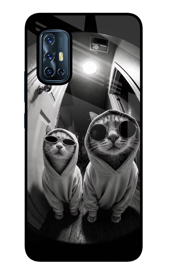 Hood Cats Vivo V17 Glass Case