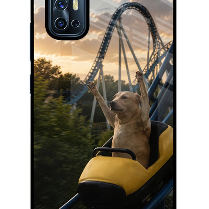 Rollercoaster Dog Vivo V17 Glass Case