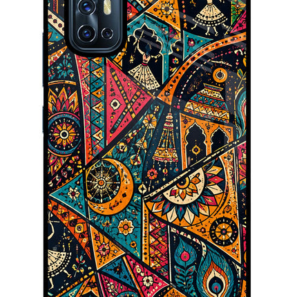 Folk Print Vivo V17 Glass Case