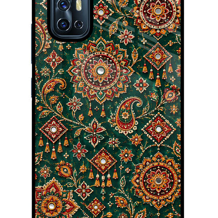Green Pataka Vivo V17 Glass Case