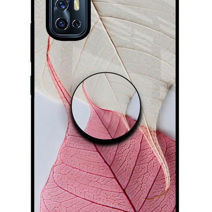 White Pink Leaf Vivo V17 Pop Case by Casekaro