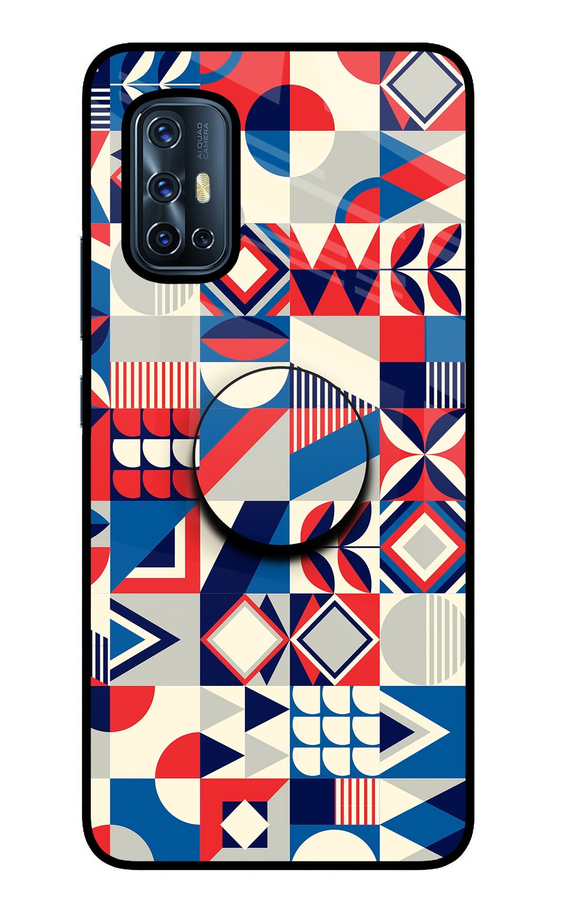 Colorful Pattern Vivo V17 Glass Case