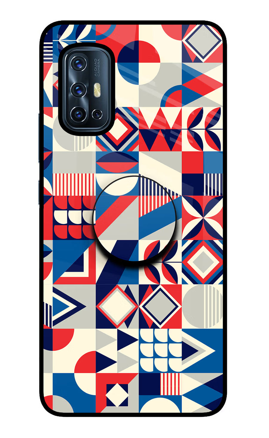 Colorful Pattern Vivo V17 Pop Case, Glass case