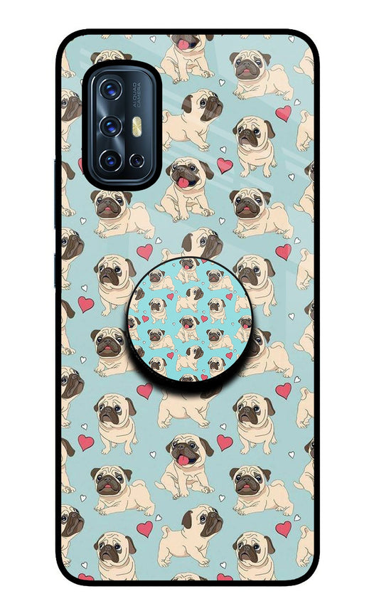 Pug Dog Vivo V17 Glass Case