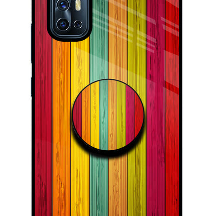 Multicolor Wooden Vivo V17 Pop Case by Casekaro
