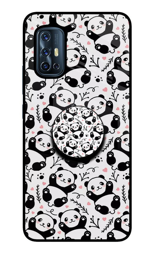 Cute Panda Vivo V17 Glass Case
