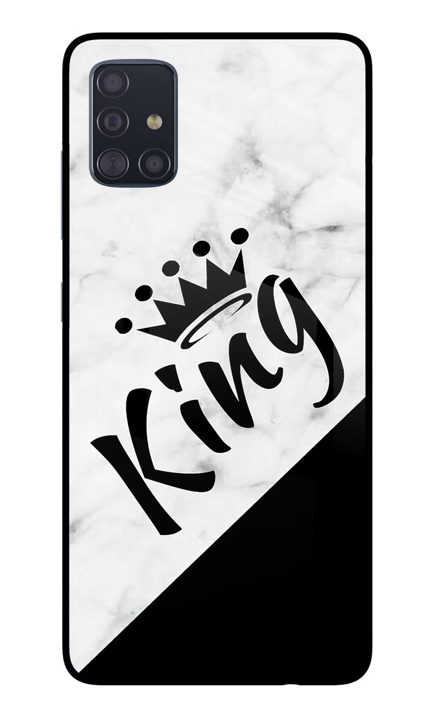 King Samsung A51 Back Cover, Glass case