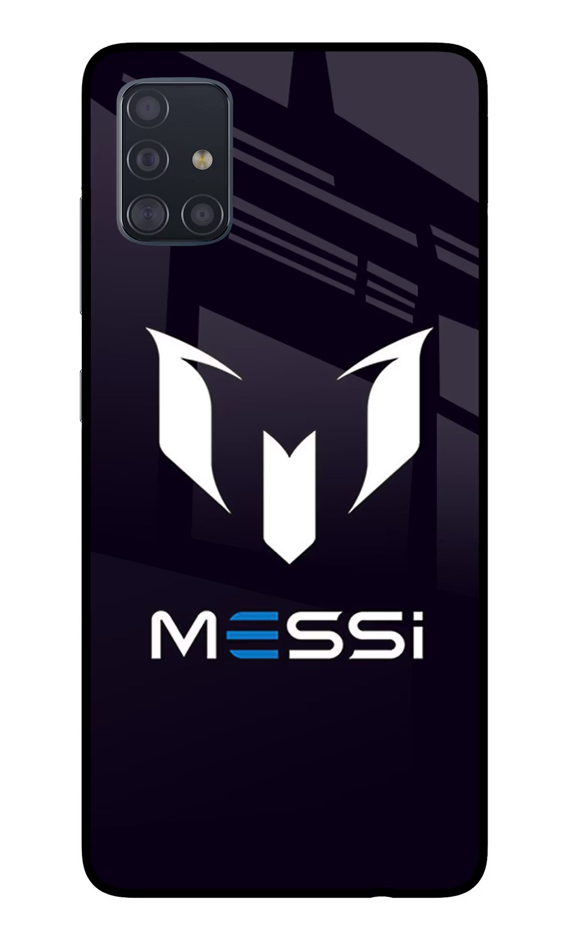 Messi Logo Samsung A51 Glass Case Back Cover by Casekaro