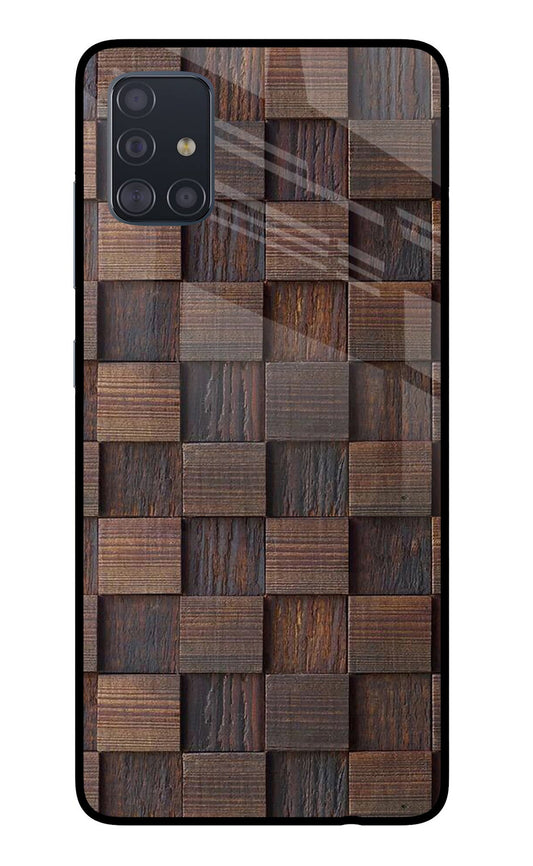 Wooden Cube Design Samsung A51 Glass Case