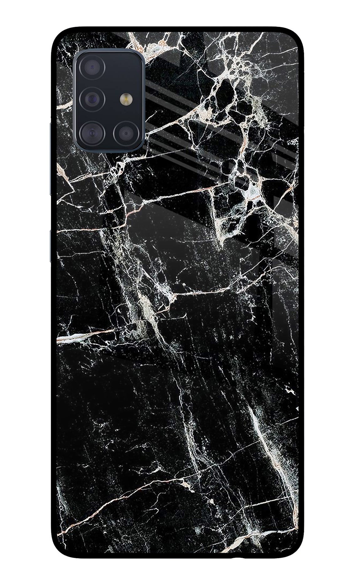 Black Marble Texture Samsung A51 Back Cover