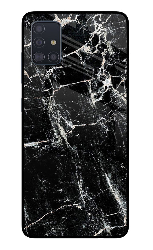 Black Marble Texture Samsung A51 Glass Case