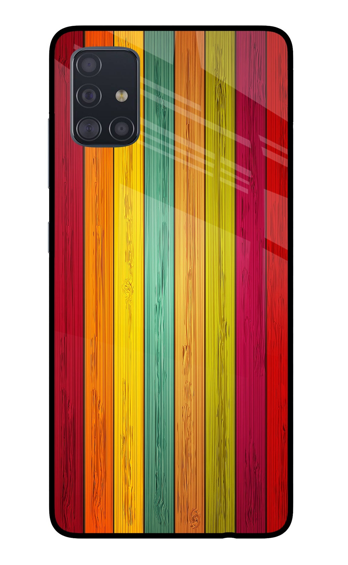 Multicolor Wooden Samsung A51 Back Cover