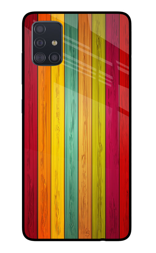 Multicolor Wooden Samsung A51 Glass Case