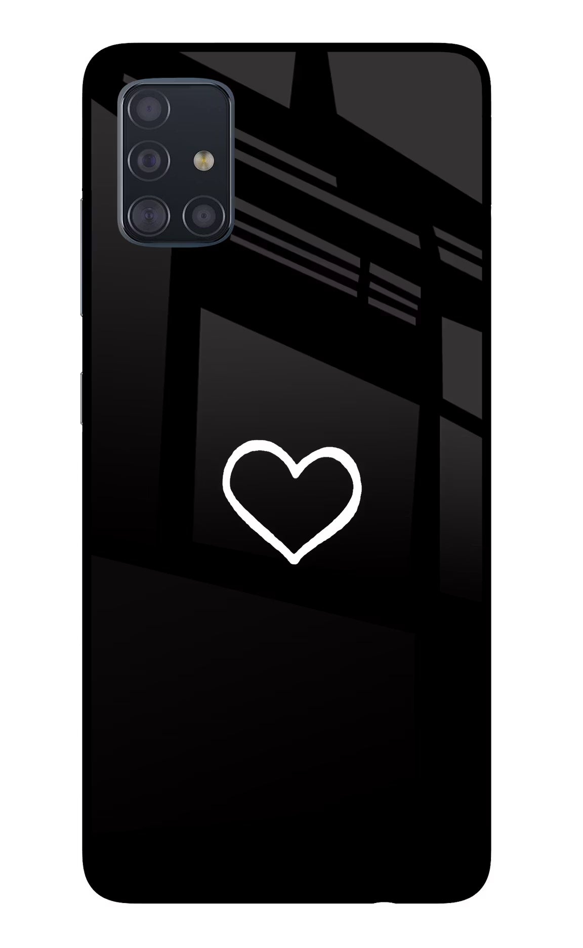 Heart Samsung A51 Glass Case Back Cover by Casekaro