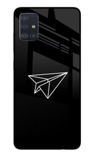 Paper Plane White Samsung A51 Glass Case