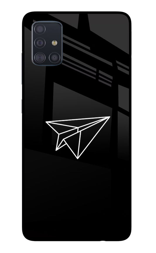 Paper Plane White Samsung A51 Glass Case