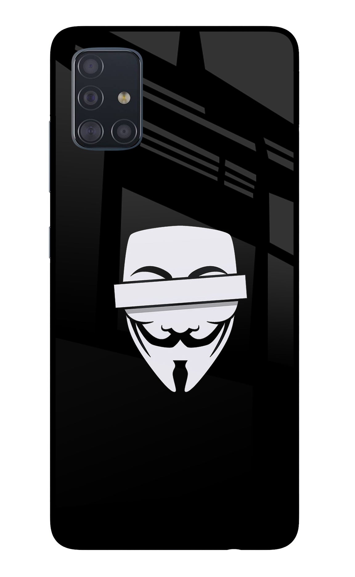 Anonymous Face Samsung A51 Glass Case