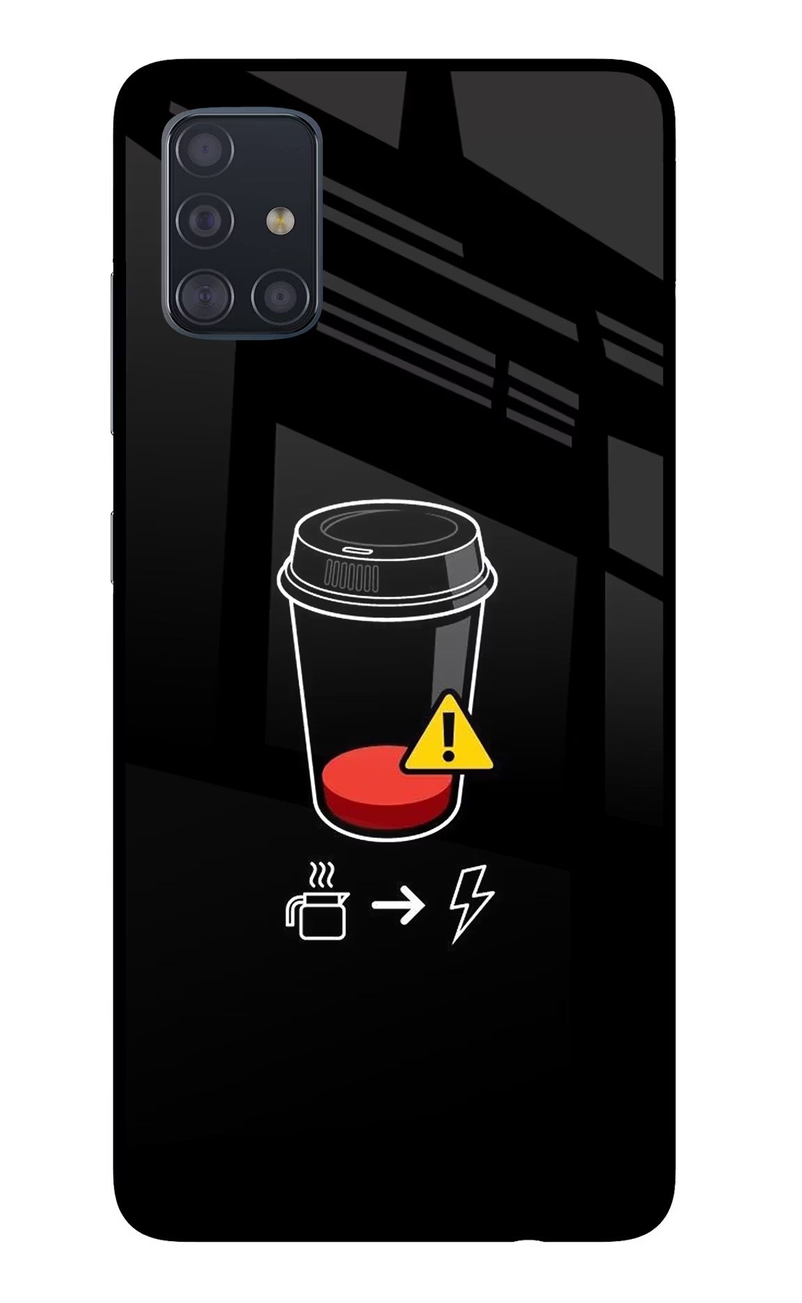 Coffee Samsung A51 Glass Case Back Cover by Casekaro