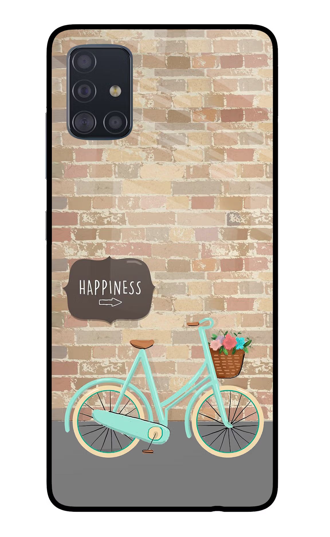 Happiness Artwork Samsung A51 Glass Case Back Cover by Casekaro