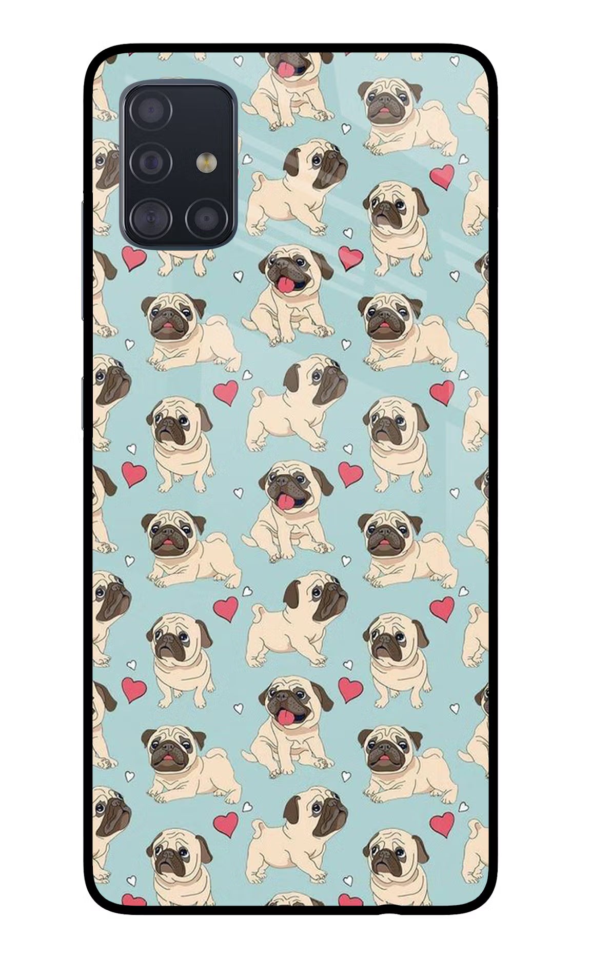 Pug Dog Samsung A51 Glass Case Back Cover by Casekaro