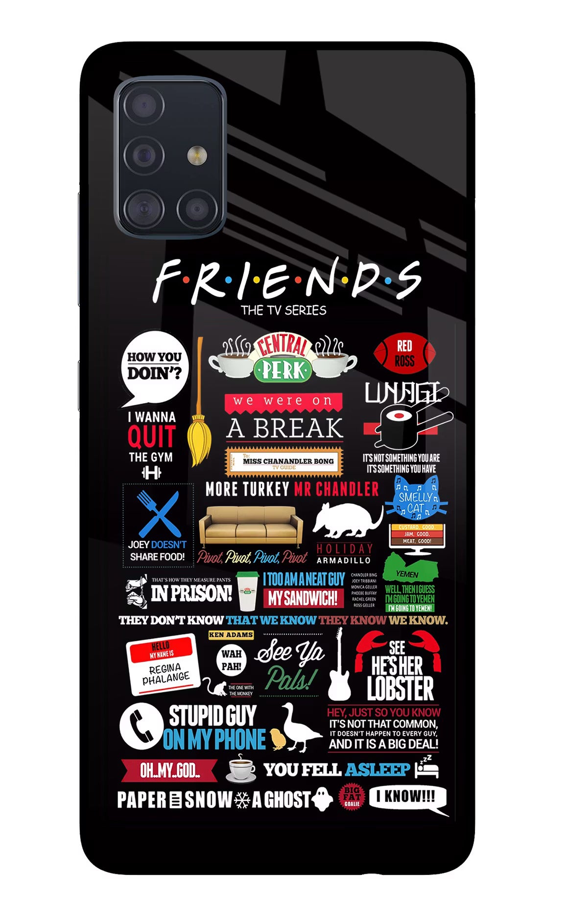 FRIENDS Samsung A51 Glass Case Back Cover by Casekaro