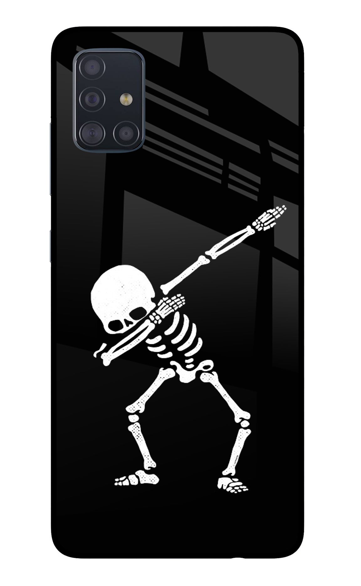 Dabbing Skeleton Art Samsung A51 Back Cover