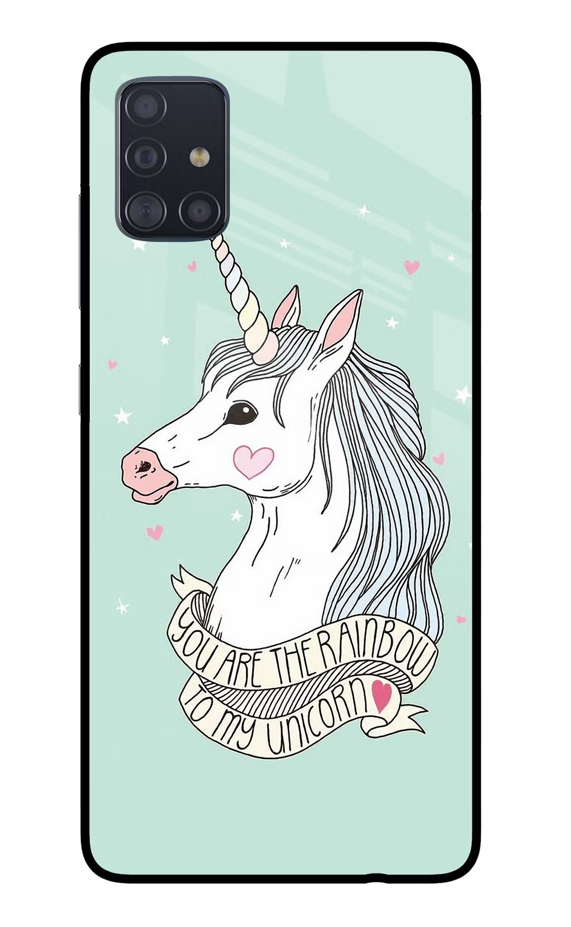 Unicorn Wallpaper Samsung A51 Glass Case Back Cover by Casekaro