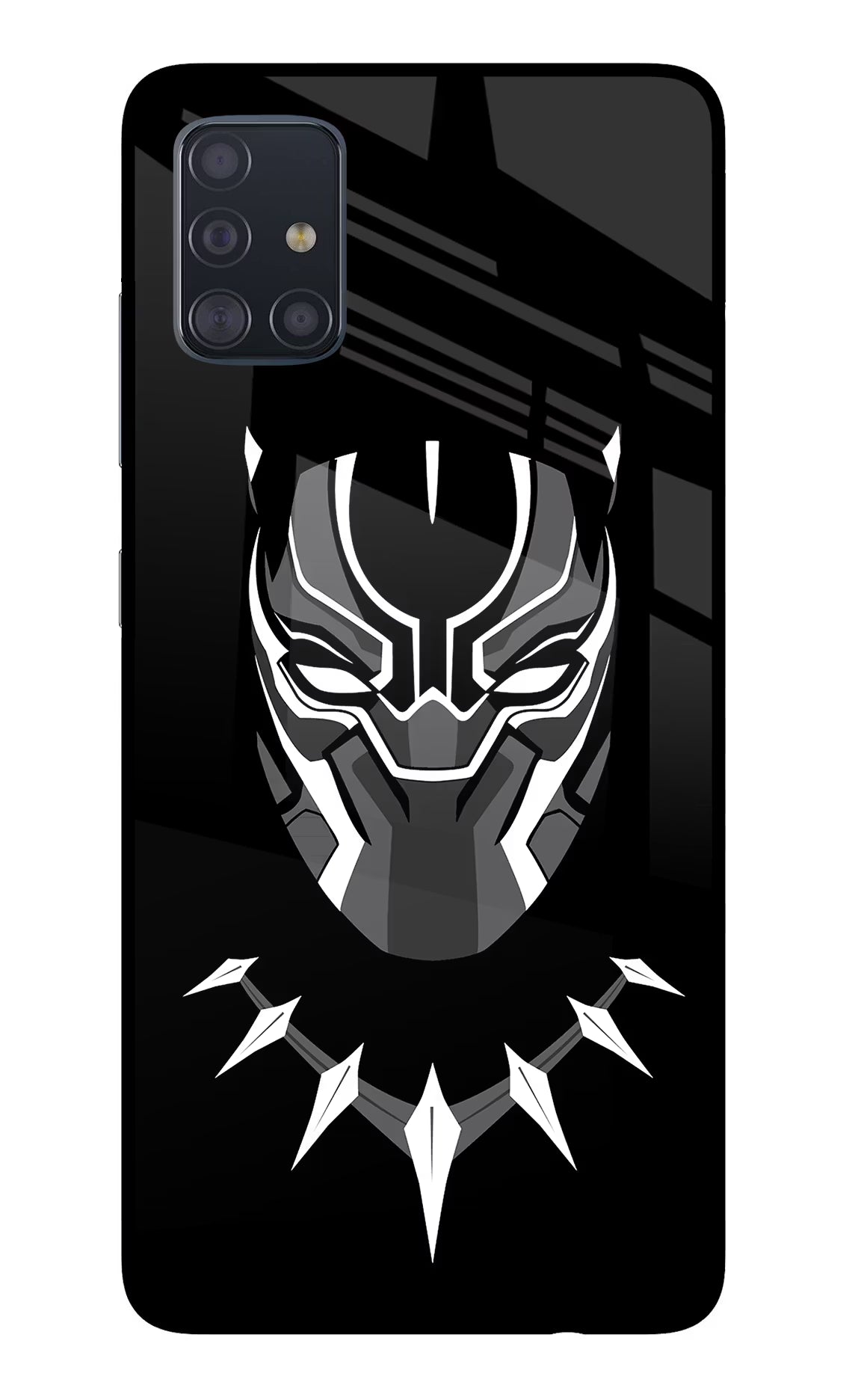Black Panther Samsung A51 Glass Case Back Cover by Casekaro