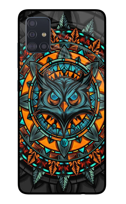 Angry Owl Art Samsung A51 Glass Case