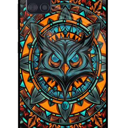 Angry Owl Art Samsung A51 Glass Case Back Cover by Casekaro
