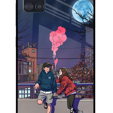 Chilling Couple Samsung A51 Glass Case Back Cover by Casekaro
