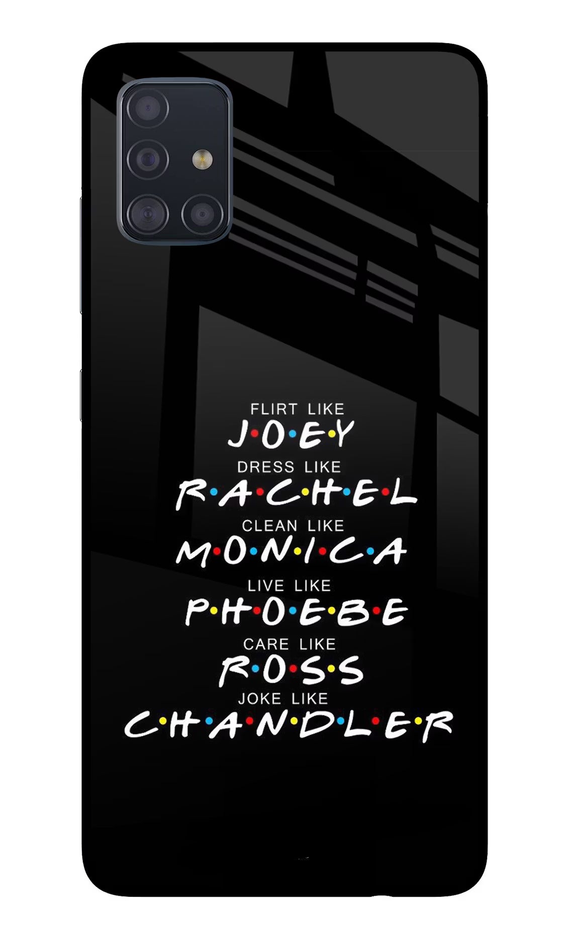 FRIENDS Character Samsung A51 Glass Case Back Cover by Casekaro