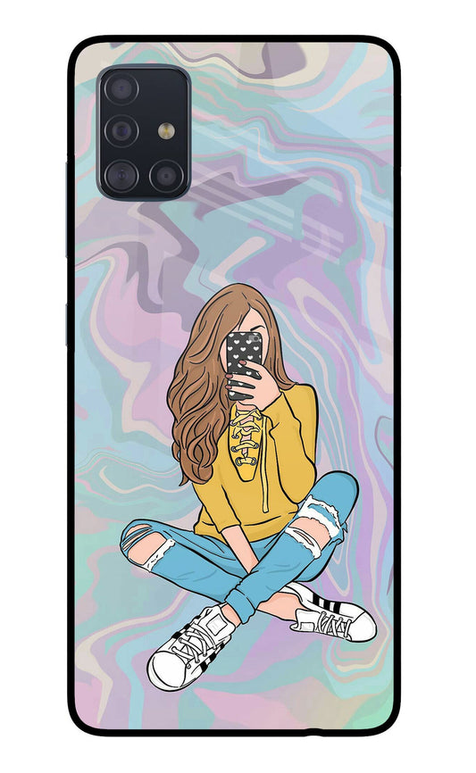 Selfie Girl Samsung A51 Glass Case