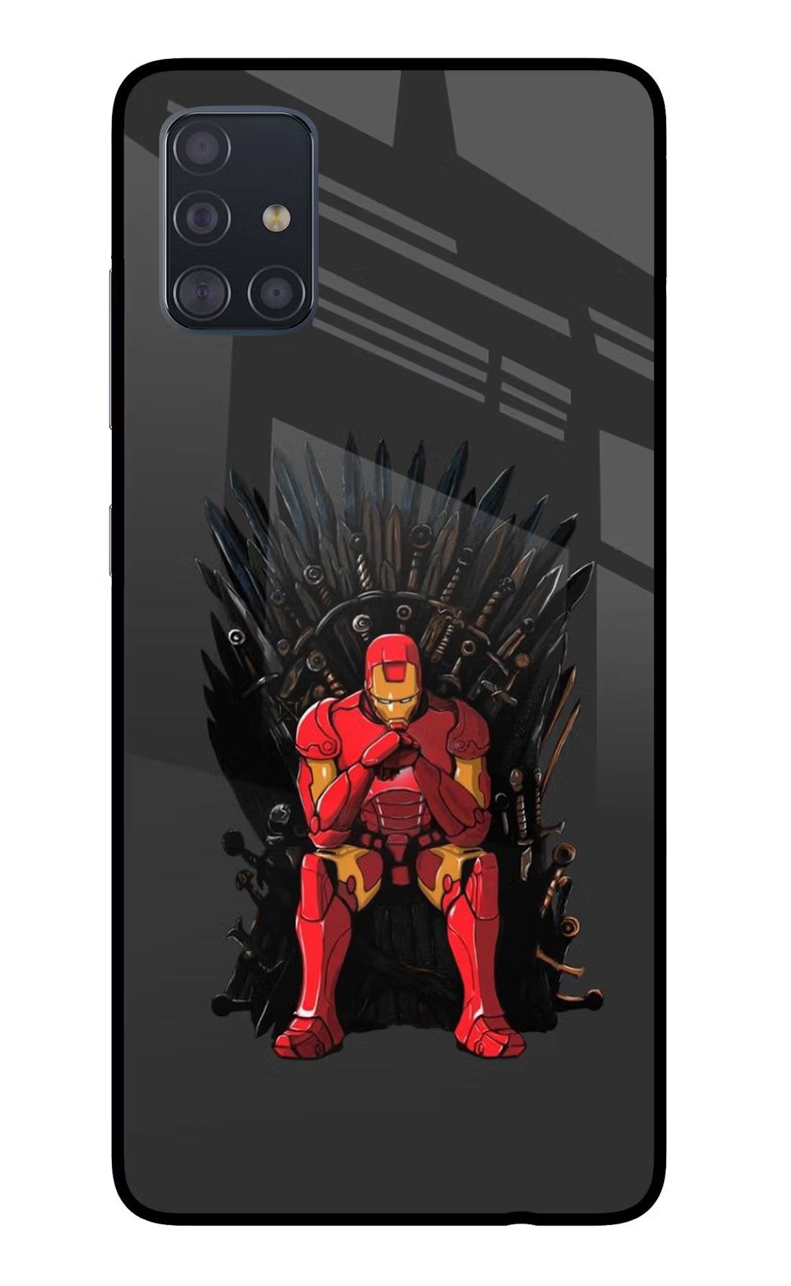 Ironman Throne Samsung A51 Glass Case Back Cover by Casekaro