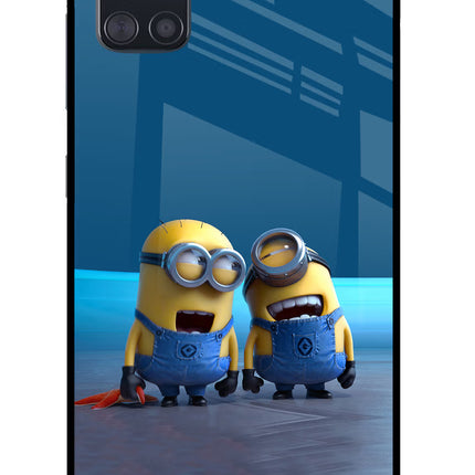 Minion Laughing Samsung A51 Glass Case Back Cover by Casekaro
