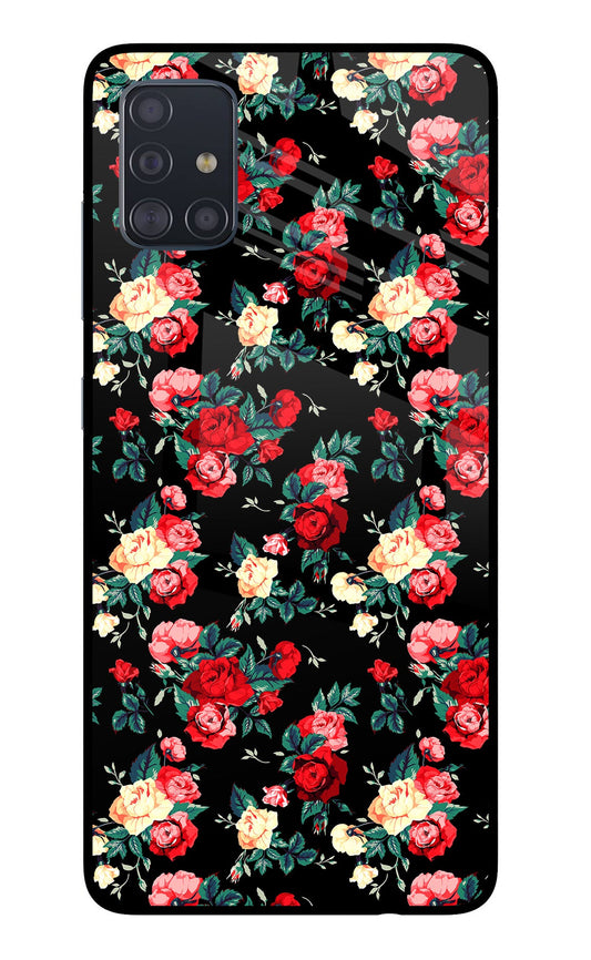 Rose Pattern Samsung A51 Glass Case