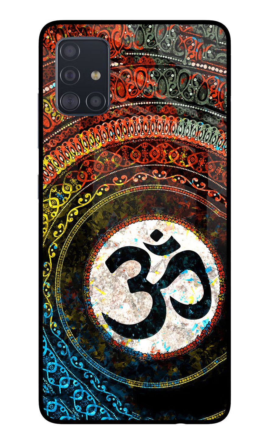 Om Cultural Samsung A51 Back Cover, Glass case