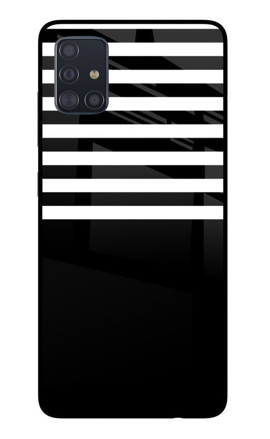 Black and White Print Samsung A51 Glass Case