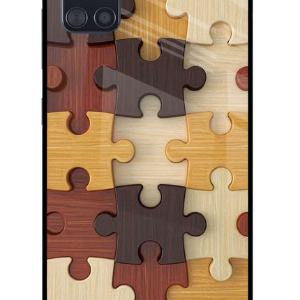Wooden Puzzle Samsung A51 Glass Case Back Cover by Casekaro