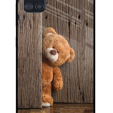 Teddy Wooden Samsung A51 Glass Case Back Cover by Casekaro