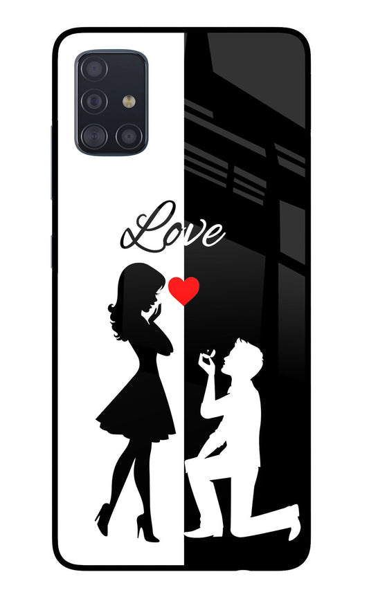 Love Propose Black And White Samsung A51 Glass Case