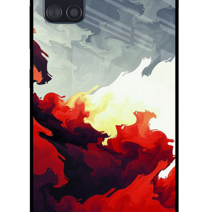 Fire Cloud Samsung A51 Glass Case Back Cover by Casekaro