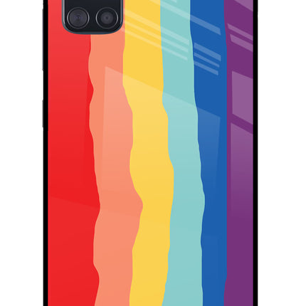 Rainbow Samsung A51 Glass Case Back Cover by Casekaro