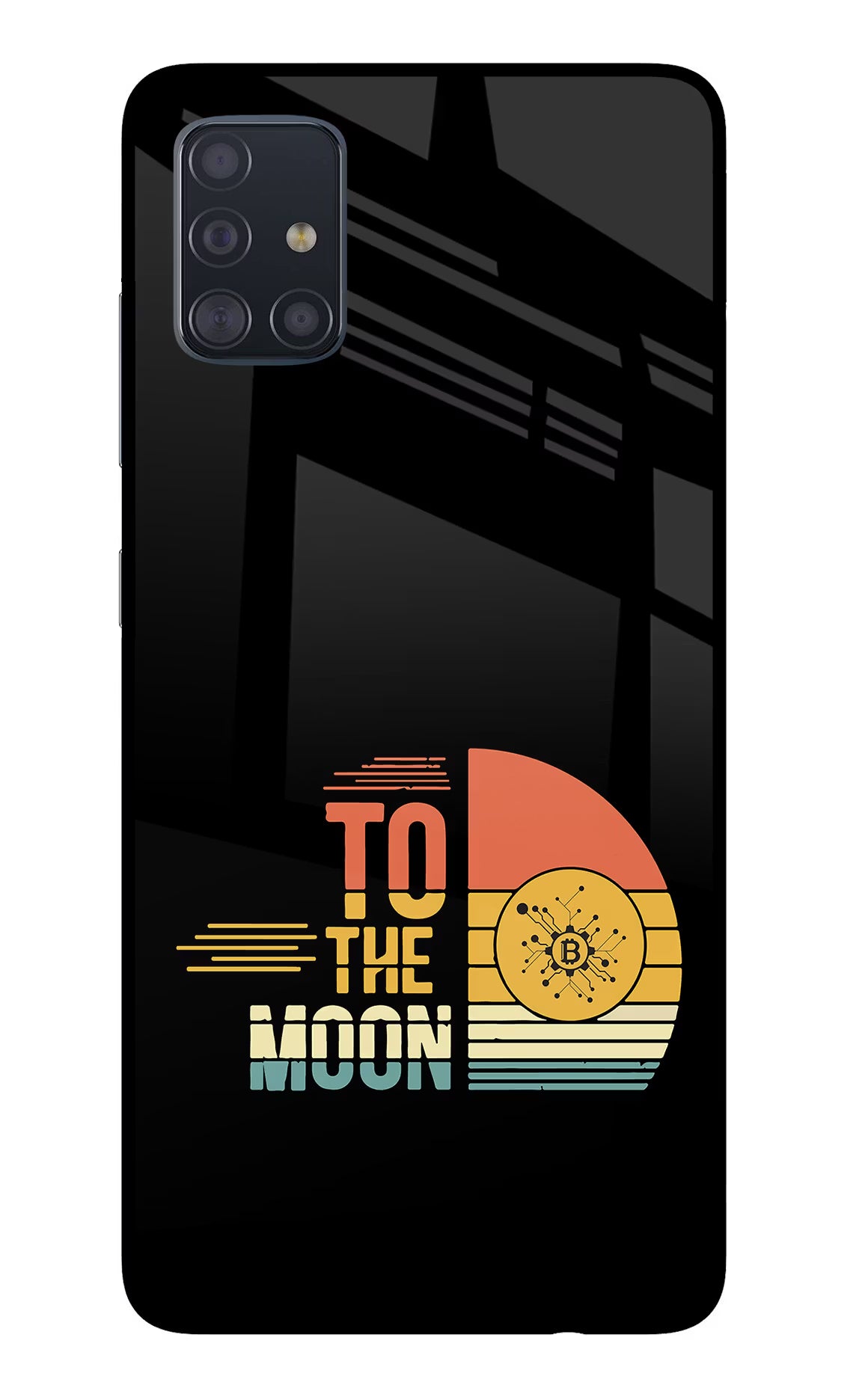 To the Moon Samsung A51 Glass Case Back Cover by Casekaro