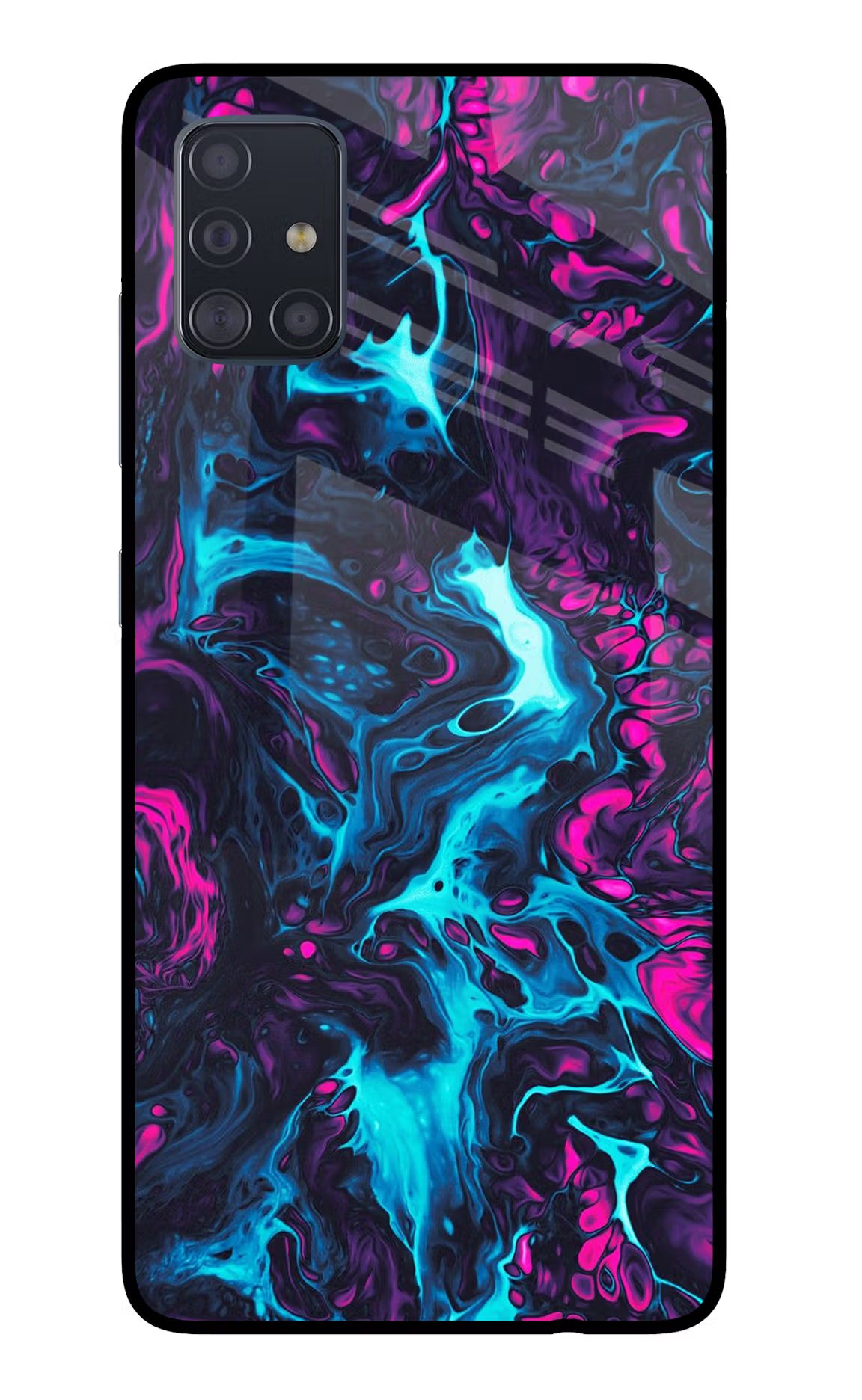 Abstract Samsung A51 Glass Case Back Cover by Casekaro